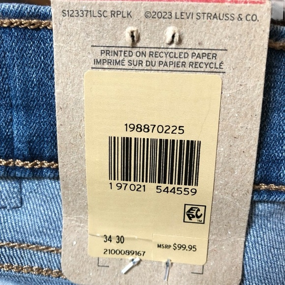 Levi’s Mid-Rise Boyfriend Jeans Size 34 Lapis Gem Medium Wash NWT NEW - Picture 12 of 16